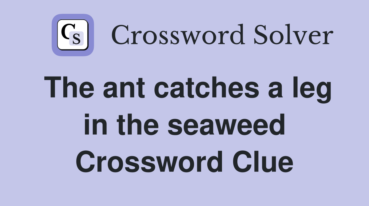 The ant catches a leg in the seaweed Crossword Clue Answers
